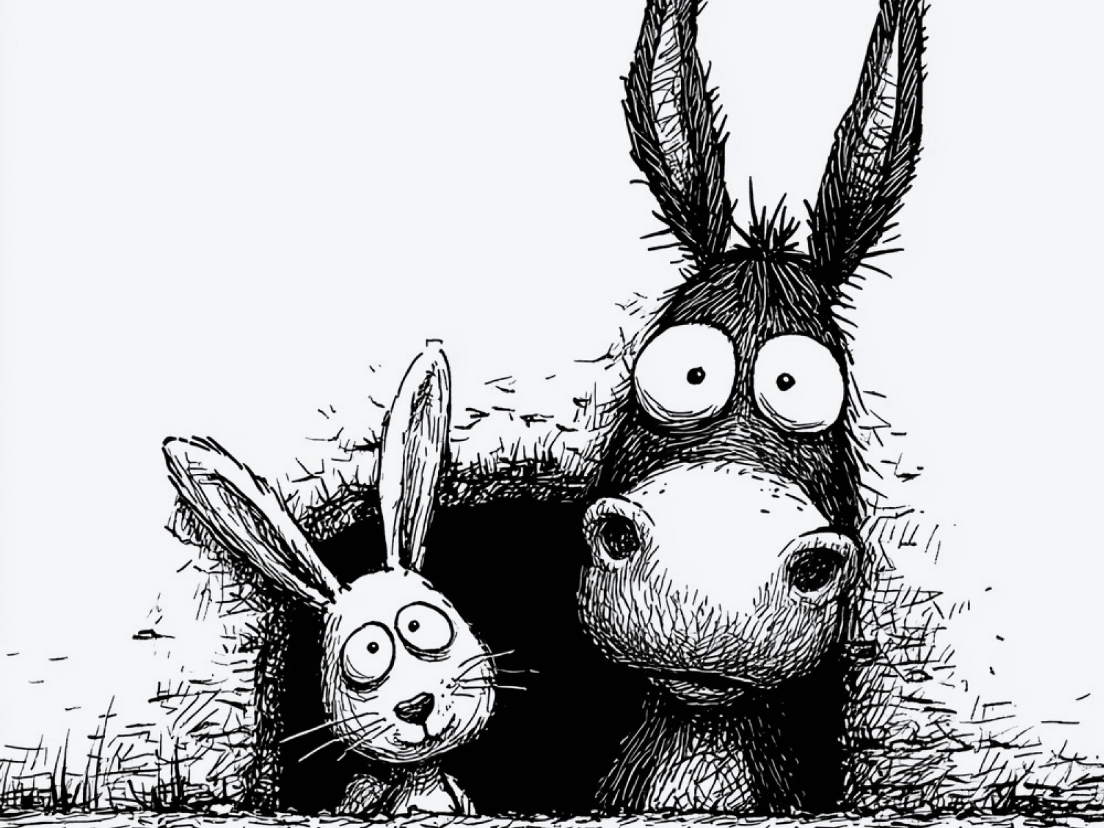 Hand-drawn rabbit illustration